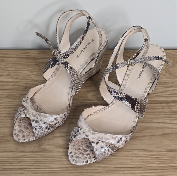 Alexandre Birman Women's Genuine Snake Skin Wedge Sandals Size 11 - Picture 8 of 11